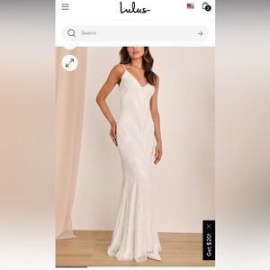 Lulus Favorite Promise White Sequin Sleeveless Mermaid Maxi Dress